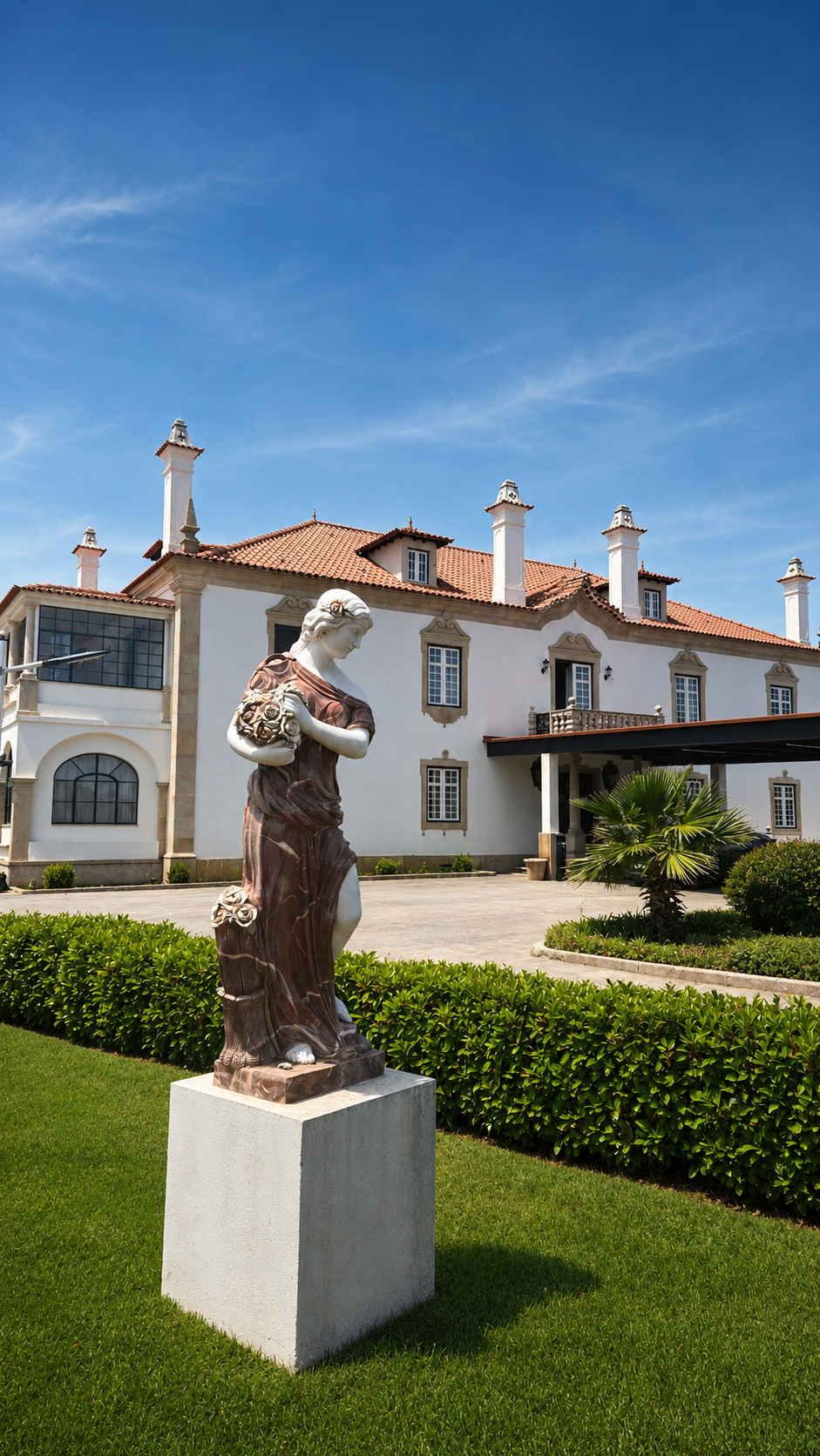 Garden statue at Solar de Alcains